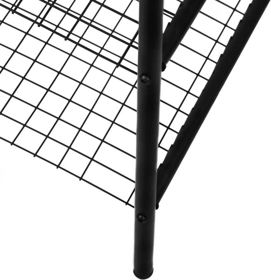 Inandoutdoormatch Schoenenrek Natasha Met 3 Planken 69x68 5x32cm Metaal Zwart