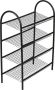 Inandoutdoormatch Schoenenrek Stefan Met 4 Planken 88x68.5x32cm Metaal Zwart Decoratief Design - Thumbnail 1