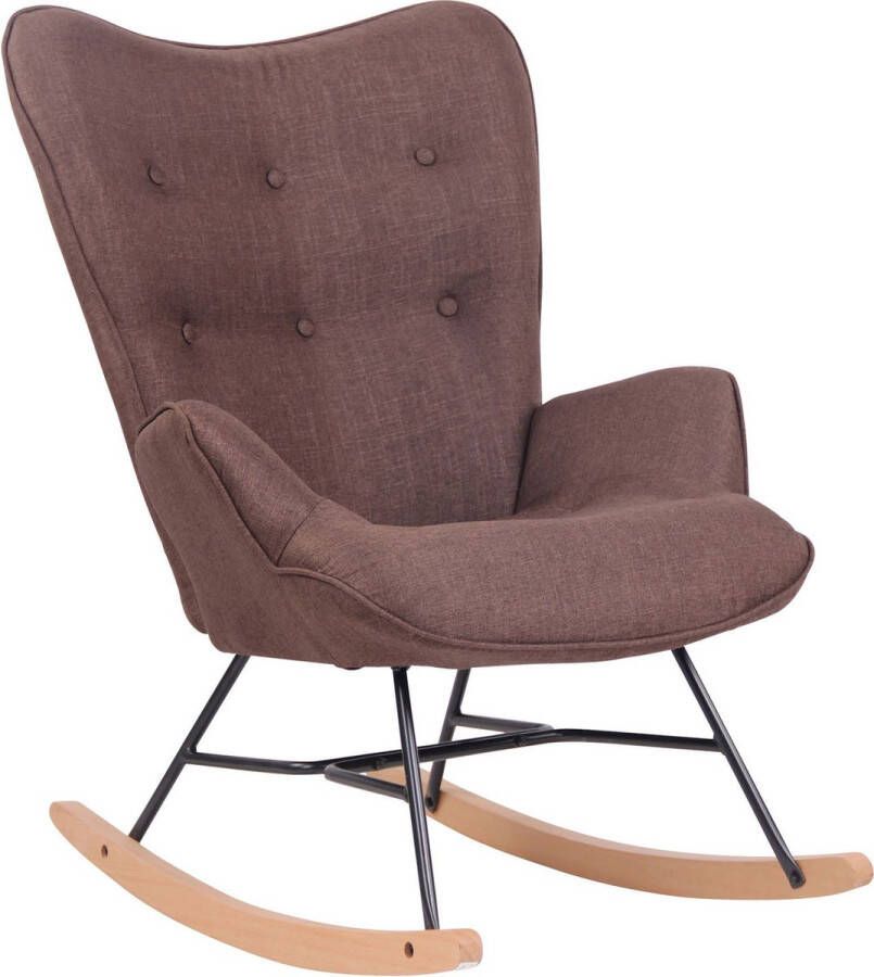Inandoutdoormatch schommelstoel Bruin Stoel stoelen 62 x 55 cm 100% polyester luxe stoel moederdag cadeautje