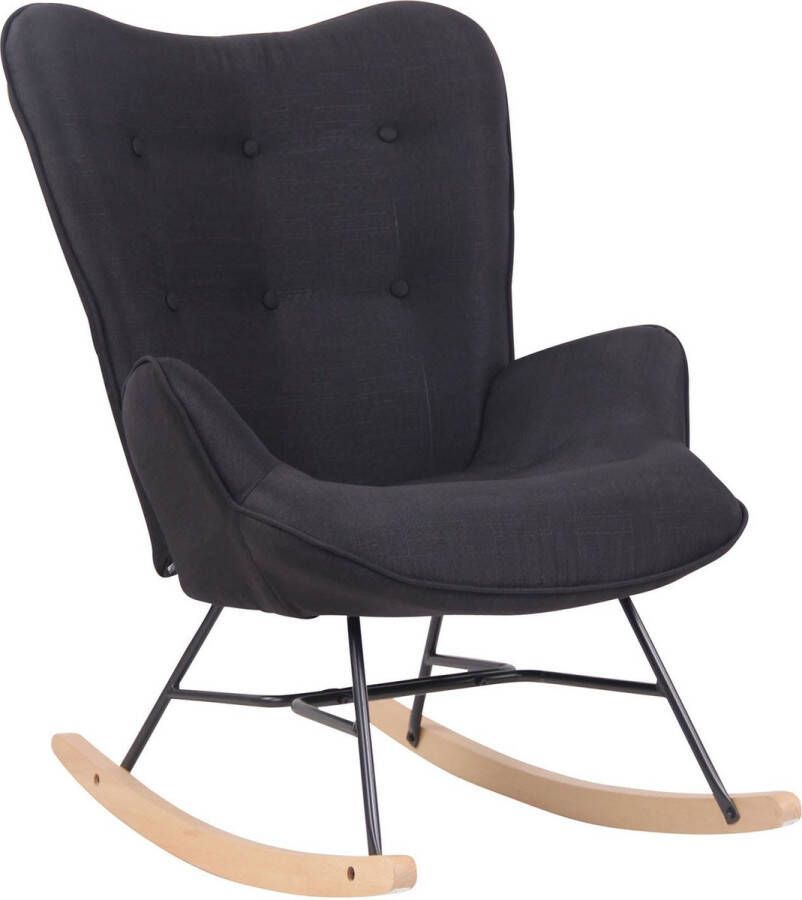 Inandoutdoormatch schommelstoel Zwart Stoel stoelen 62 x 55 cm 100% polyester luxe stoel moederdag cadeautje