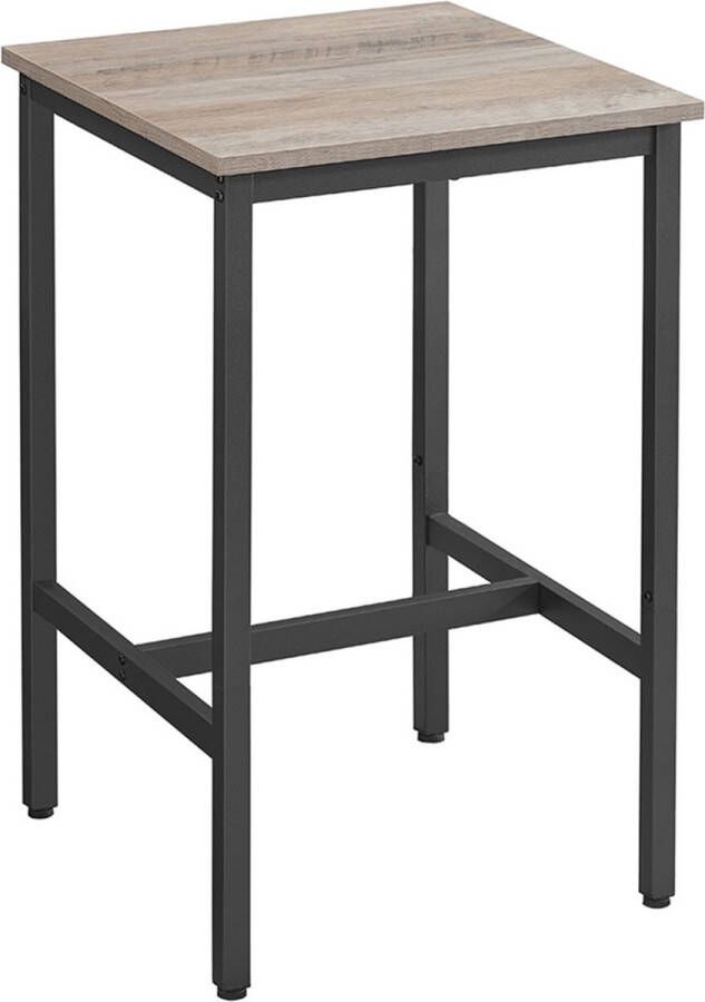 Unbranded Signature Home Bartafel statafel keukentafel hoog Tafel met stalen frame industrieel Tafel greige-zwart 60 x 60 x 92 cm