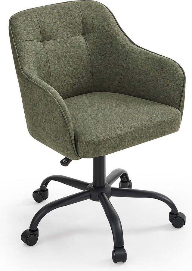 Unbranded Signature home Bradford bureaustoel stoel draaistoel bureaustoel in hoogte verstelbaar tot 110 kg belastbaar ademende stof voor werkkamer slaapkamer groen