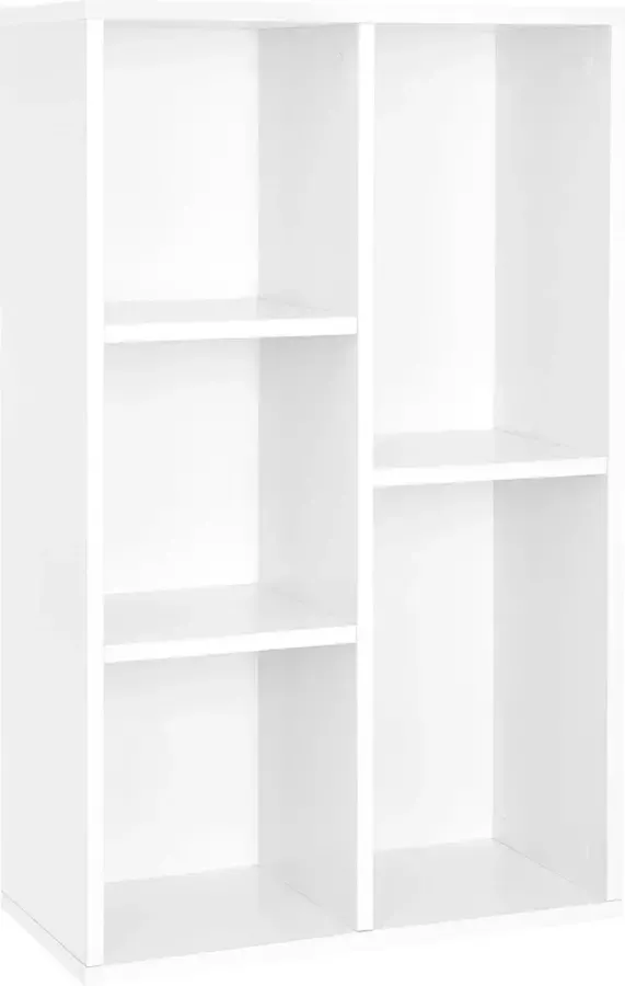 Unbranded Signature Home Cayenne Boekenkast met 5 vakken 5-laags boekenkast displayplank Wit