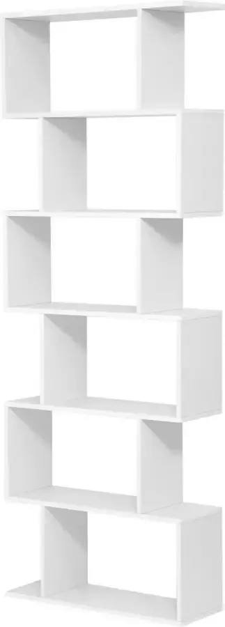 Unbranded Signature Home Corsica Boekenplank Vrijstaande boekenkast met 6 niveaus boekenkast stellingkast staande display unit vrijstaande kast decoratief 6 niveaus wit
