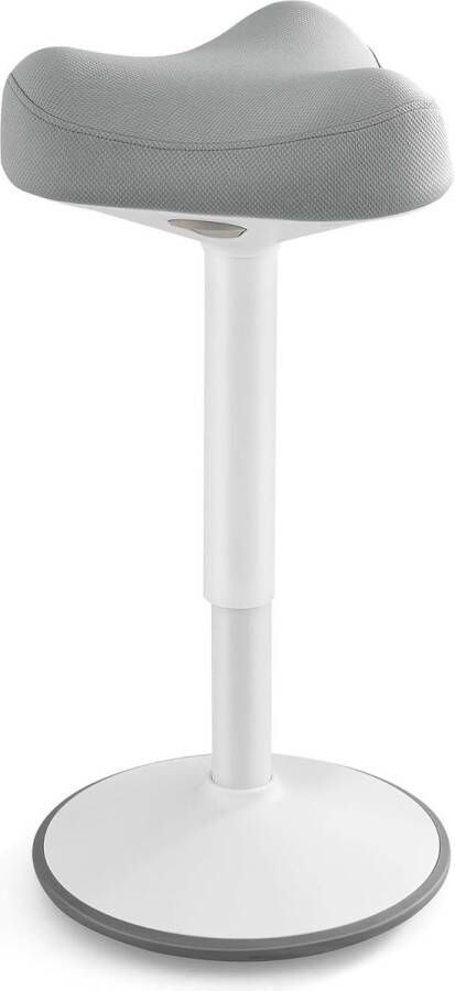 Unbranded Signature Home Ergonomische Zit-Sta kruk stakruk Bureaustoel 360° kantelbaar Wiebelkruk in hoogte verstelbaar 58-83 cm groot onderstel antislip modern- Wit