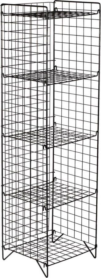 Inandoutdoormatch Staande Rek Jaimy In Hoogte Verstelbaar Metaal 137.5x37x35cm 5 Planken Zwart