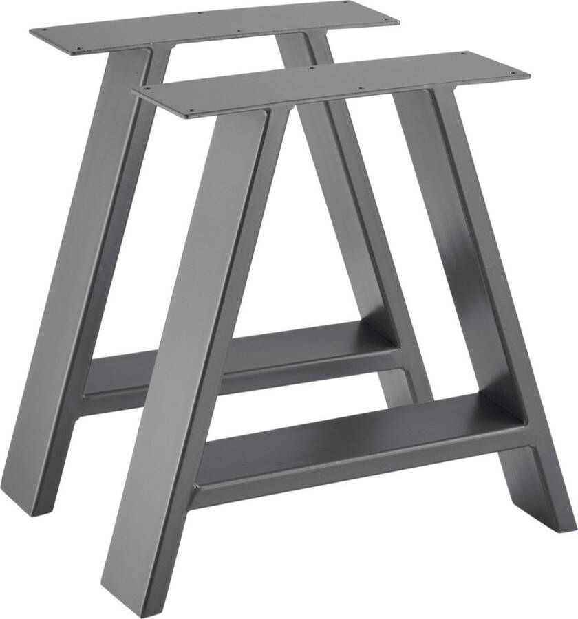 Unbranded Stalen A Tafelpoot Capri Set van 2 Meubelpoot 40x10x40 cm Grijs