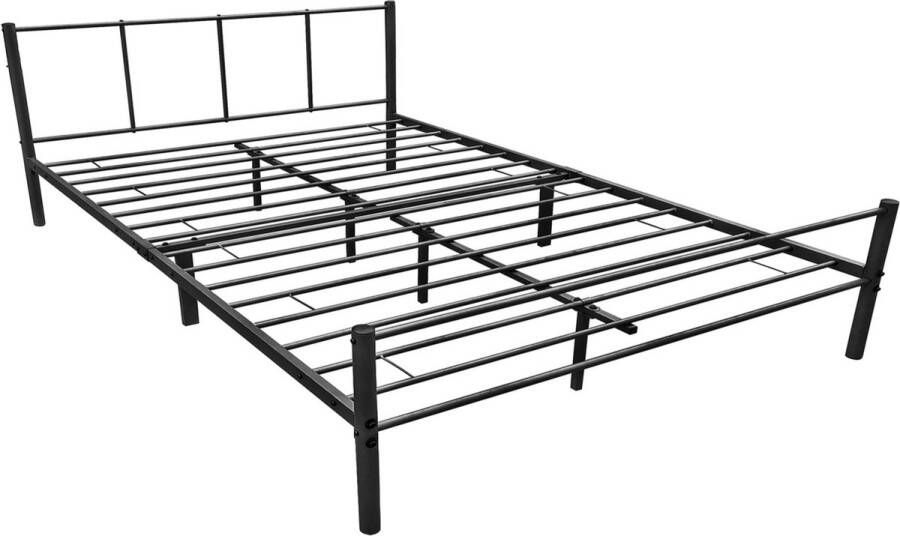 Unbranded Stalen bed Cruzita Bedframe Met bedbodem 160x200 cm Wit Modern design - Foto 2
