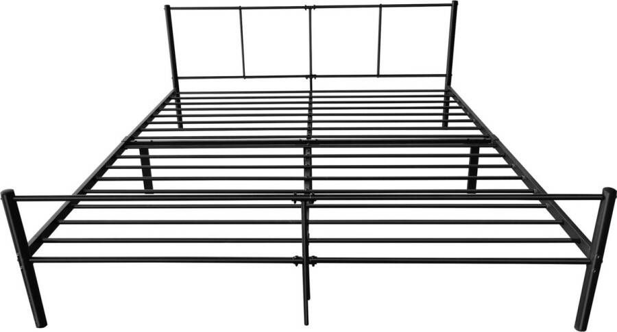 Unbranded Stalen bed Doria Bedframe Met bedbodem 180x200 cm Wit Modern design