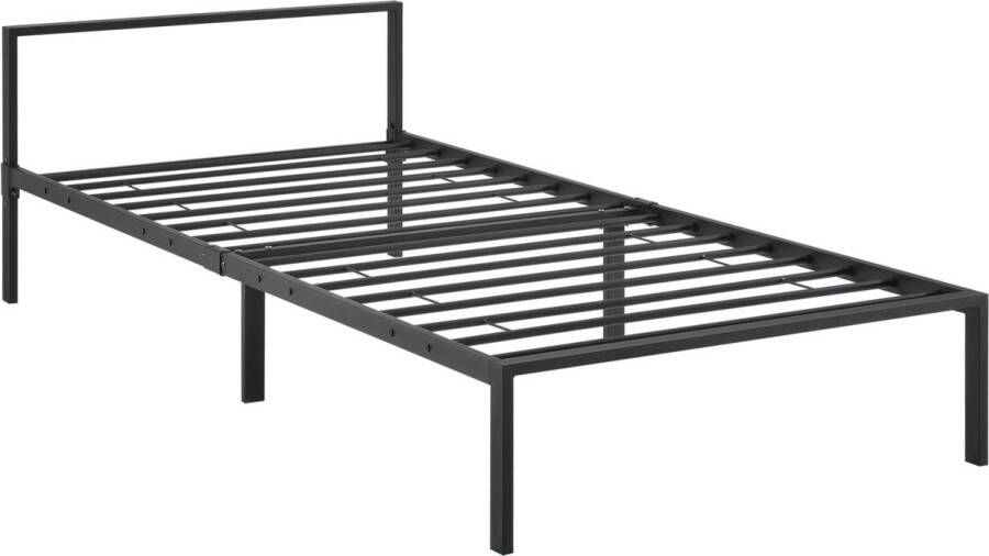 Unbranded Stalen bed Gloria Bedframe Met bedbodem 90x200 cm Zwart Modern design