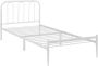 Unbranded Stalen Bed Marybelle Bedframe Met bedbodem 90x200 cm Wit Modern design - Thumbnail 1