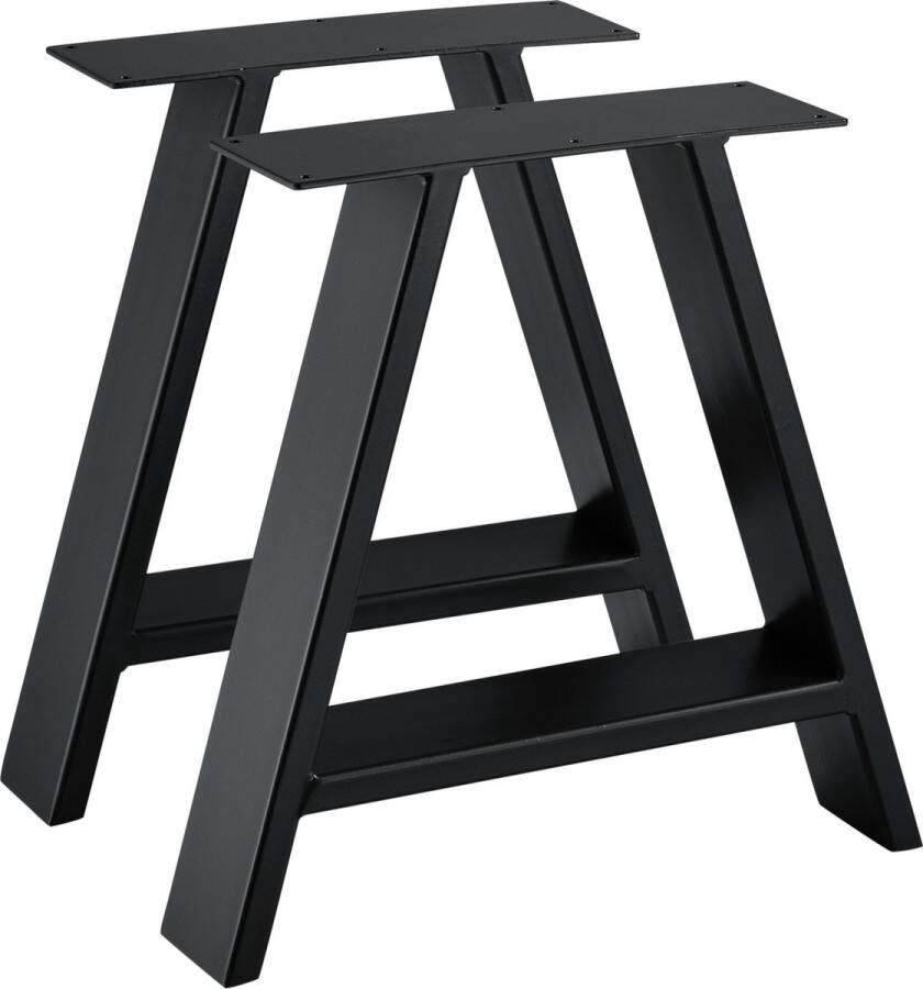 Unbranded Stalen Tafelpoot Alisha Set van 2 Meubelpoot 40x10x40 cm Zwart