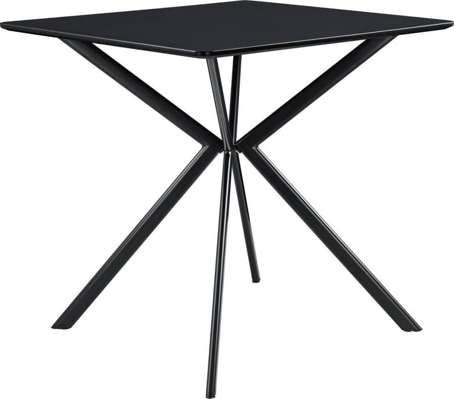 Unbranded Stijlvolle Eettafel Agatha Rechthoekig 78x78cm Zwart MDF Decoratief Design