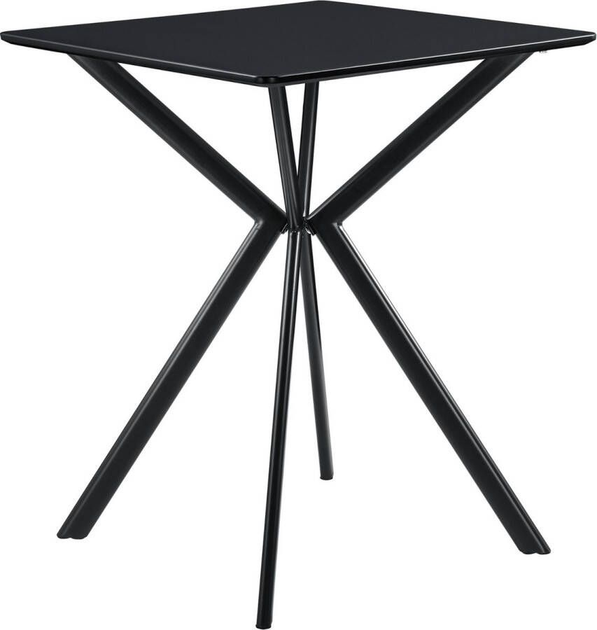 Unbranded Stijlvolle Eettafel Rufino Rechthoekig 60x60cm Zwart MDF Decoratief Design