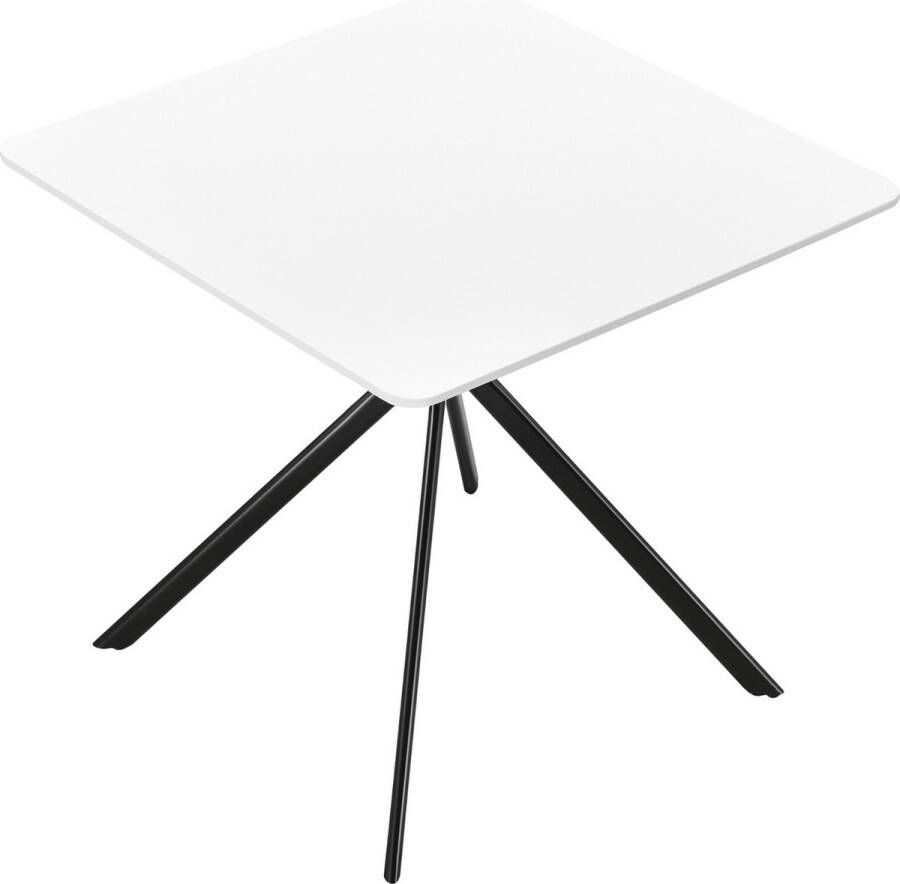 Unbranded Stijlvolle Eettafel Selma Rechthoekig 78x78cm Wit MDF Decoratief Design