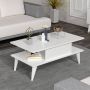 Inandoutdoormatch Stijlvolle Salontafel Brooke 40x90x45cm Wit Spaanplaat Eye Catcher Modern Design - Thumbnail 3