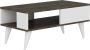 Inandoutdoormatch Stijlvolle Salontafel Dunstan 40x90x45 cm Wit en Walnootkleurig Modern en Elegant Design Spaanplaat Kunststof - Thumbnail 1