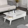 Inandoutdoormatch Stijlvolle Salontafel Kendall 40x90x45 cm Wit Hout Spaanplaat Modern Design - Thumbnail 2