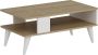 Inandoutdoormatch Stijlvolle Salontafel Phillis 40x90x45 cm Wit en Eikenkleurig Hout Spaanplaat Modern Design - Thumbnail 1