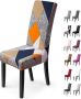 Unbranded Stretch Stoelhoezen 6 Stuks Stoelhoes Stoelhoezen voor Eetkamerstoelen Verwijderbare Wasbare Eetstoelhoezen voor Hotel Eetkamer Banket Decor voor Bruiloftsfeest(6 Stuks Oranje Geometrie) - Thumbnail 2