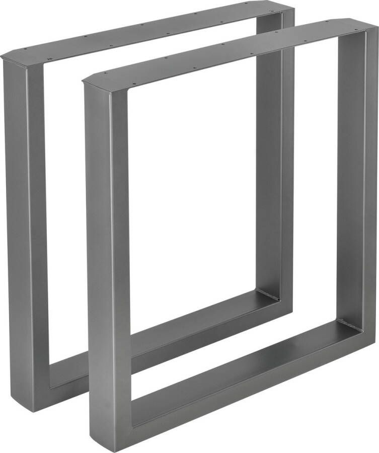 Unbranded Tafelpoot Franzi Stalen Onderstel Set van 2 U Tafelpoot 70x72 cm Metaalgrijs