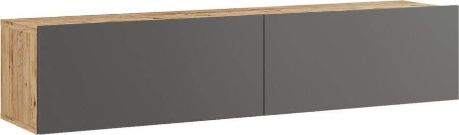 Unbranded TV Kast Christian TV Meubel TV meubel 140x31 5x29 5cm Houtkleurig en Antraciet Spaanplaat Sierkast