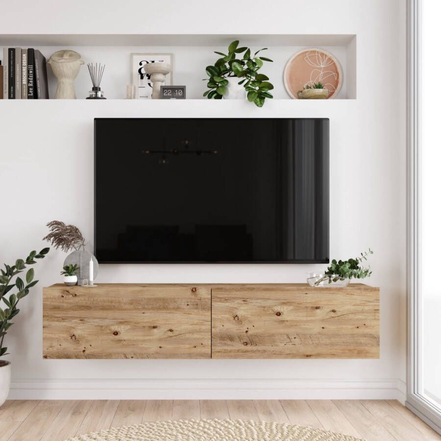 Unbranded TV Kast Eleonora TV Meubel TV meubel 140x31 5x29 5cm Houtkleurig Spaanplaat Sierkast