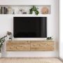 Inandoutdoormatch TV Kast Eleonora TV Meubel TV meubel 140x31 5x29 5cm Houtkleurig Spaanplaat Sierkast - Thumbnail 2