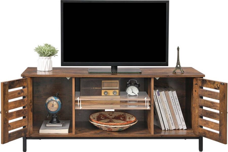 Inandoutdoormatch TV kast industrieel Meubel kastje Hout Bruin zwart 50x11x40cm Vaderdag cadeau - Foto 4