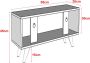 Inandoutdoormatch TV Kast Rens TV meubel 45x95x30cm Wit en Eikenkleurig Open Compartiment Spaanplaat Kunststof - Thumbnail 2