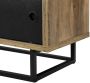 Unbranded TV Kast Severina Met 3 Schuifdeuren 140x35x41 cm Houtkleurig Zwart Wit en Grijs MDF en Metaal Stijlvol Design - Thumbnail 2