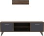 Unbranded TV Meubel Agnes Met Plank 120x30x45 cm Walnootkleurig en Antraciet -Spaanplaat en Kunststof Modern Design - Thumbnail 3