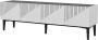 Inandoutdoormatch TV meubel Elwood TV meubel 45x154x37 cm kleur wit en marmer zwart spaanplaat kunststof decoratief design - Thumbnail 1