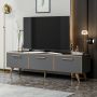 Unbranded TV Meubel Kingston 160x37x45 cm Antraciet en Houtkleurig Spaanplaat en Kunststof Stijlvol Design - Thumbnail 2