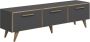 Unbranded TV Meubel Kingston 160x37x45 cm Antraciet en Houtkleurig Spaanplaat en Kunststof Stijlvol Design - Thumbnail 1