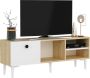 Inandoutdoormatch TV Meubel Seumas TV meubel 45x120x30 cm kleur eiken en wit decoratief design spaanplaat kunststof - Thumbnail 1