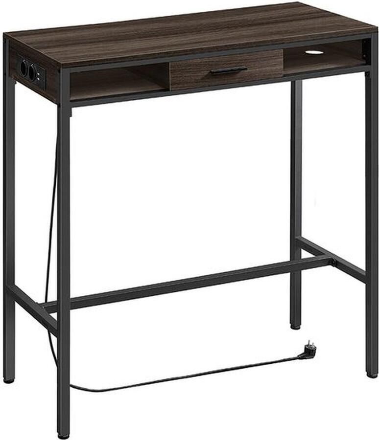 Unbranded Bartafel met Oplaadstation flexibele Bartafel lade van niet-geweven stof haken asbruin 100 cm