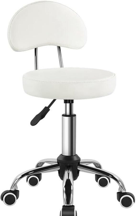 Unbranded Bureaustoel draaistoel met wielen voor kantoor Metaal wit