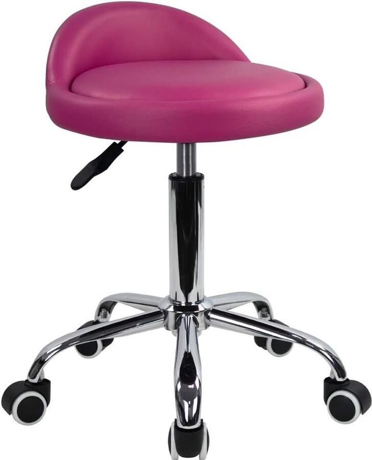 Unbranded Bureaustoel Hoogte verstelbaar draaibaar Kunstleer Gelegeerd staal -Roze
