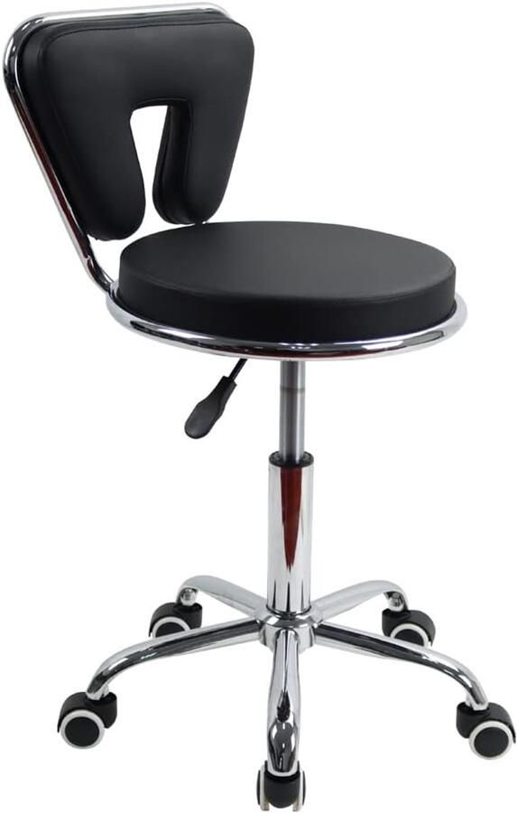 Unbranded Bureaustoel Rol Hoogte verstelbaar met lage rugleuning gemaakt Metaal Kunstleer 48D x 48B x 71 3H centimeter zwart