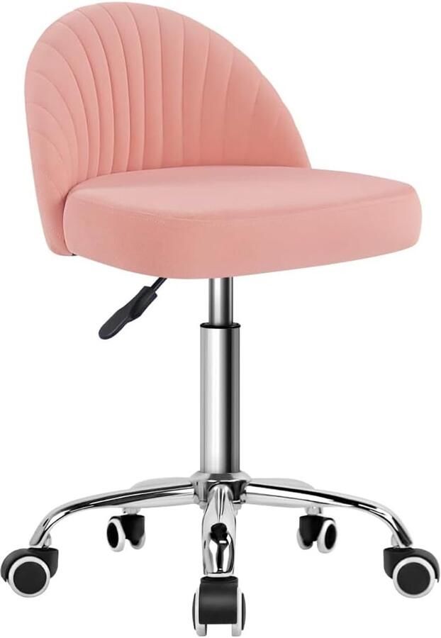 Unbranded Bureaustoel Rollende kruk draaibare bureaustoel Kunstleer Roze