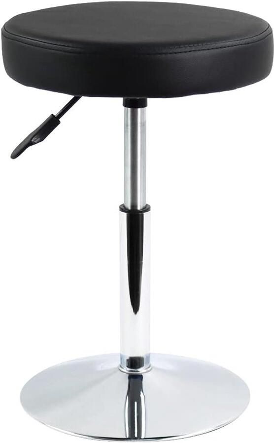 Unbranded Bureaustoel Hoogte Verstelbare Ronde Gelegeerd staal Kunstleer 33 8D x 33 8B x 39 1H centimeter zwart