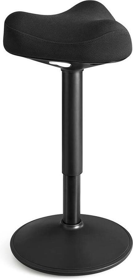 Unbranded Ergonomische Zit-Sta kruk Bureaustoel stakruk 360° kantelbaar Wiebelkruk in hoogte verstelbaar groot onderstel antislip modern- zwart 58-83 cm