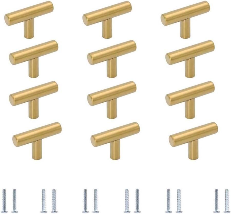 Unbranded Gouden Meubelgrepen T Bar Lade Kast Deurknoppen 12 Stuks