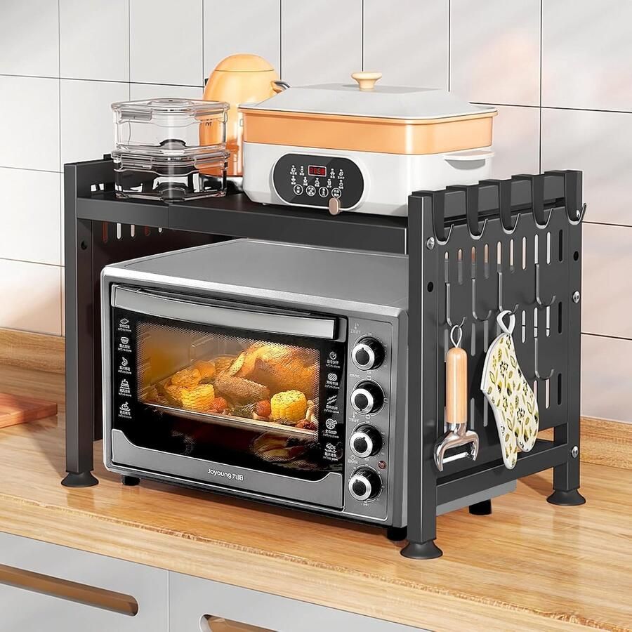 Unbranded magnetron ovenrek met 10 Haken Metaal zwart