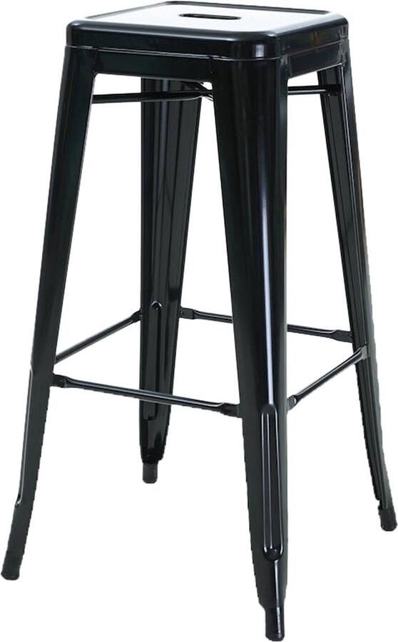 Unbranded Metalen Barkruk zwart Vintage Industrieel 77cm hoog Stapelbaar