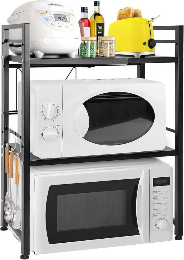 Unbranded Microwave rack-Magnetronrek 3-traps magnetronrek- zwart-set van 3