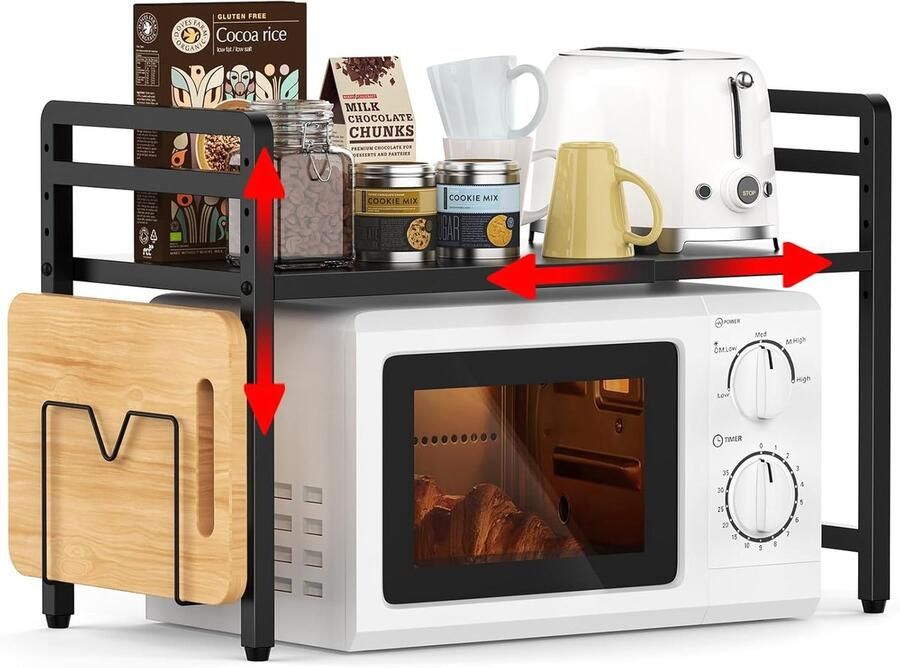 Unbranded Microwave rack-Magnetronrek- staand keukenrek-zwart