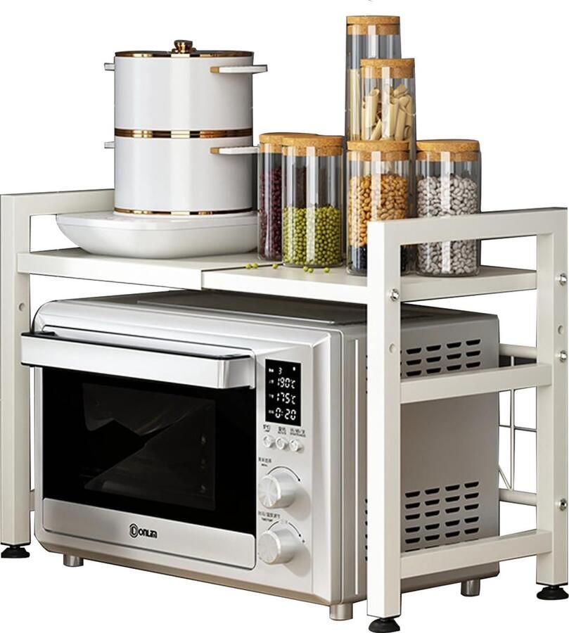 Unbranded Microwave rack uittrekbaar van 40 Metaal Wit