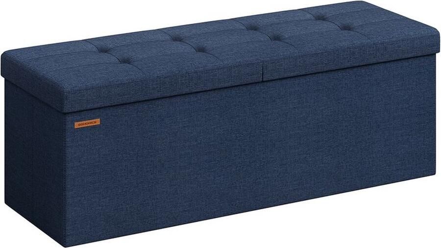 Unbranded Premium Home Star opbergbank opvouwbare Zitkist opbergdoos opklapbaar deksel draagvermogen tot 300 kg blauw 38 x 76 x 38 cm